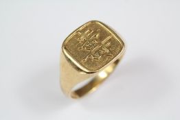 A 14ct Yellow Gold Chinese Seal Ring