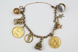 A 9ct Gold Charm Bracelet
