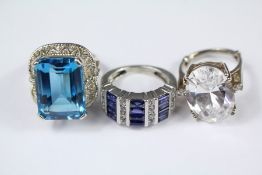 Five Silver Dress Rings