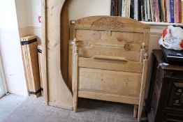 Two Vintage Pine Single Slat Beds
