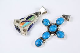 A Silver and Semi-Precious Stone Pendant
