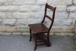 A Mahogany Folding Library Ladder