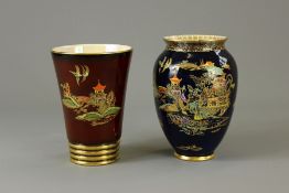Two Carlton-Ware Royale Mikado Vases