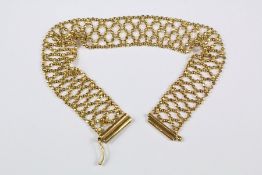 A 9ct Gold Beaded Cocktail Bracelet