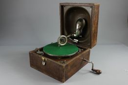 A Vintage Faux Leather Cased Decca Gramophone