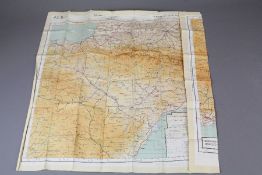 A WWII Woven Glider Troopers Map of Northern Spain and Portugal