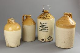 Four Stoneware Flagons