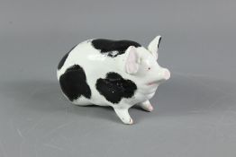 Wemyss Black and White Pottery Pig