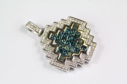 A 14ct White Gold and Diamond Pendant