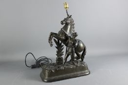 Spelter Lamp Base Figural Group