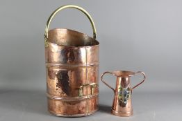 Antique Copper and Brass Coal Scuttle