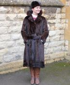 A Ranch Mink Coat, Hat and Belt
