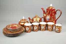 A Persian Roozbeh Hand Painted Coffee Set