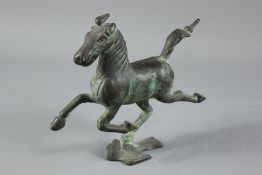 A Chinese Bronze of a Leaping Horse