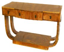 An Art Deco mahogany console table