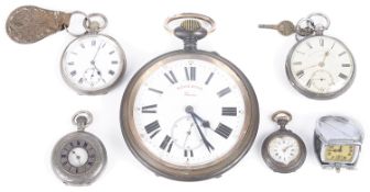 A collection of silver and silver-plated pocket watches,