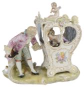 A German porcelain Meissen style figure group, c1900