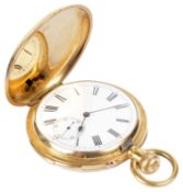 An 18k gold full hunter pocket watch