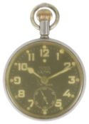 A Zenith W.W.I RAF pilot's 30 hour open faced pocket watch