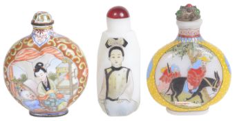 Three 20th century Chinese snuff bottles