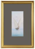 Continental School 'Boat under full sail' watercolour