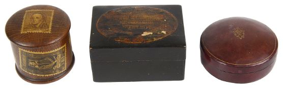 Three 19th century treen boxes