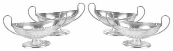 A set of four Victorian silver salts, hallmarked London 1895