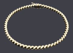 A Continental 14k gold twist link necklace