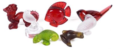 A collection of Lalique, Daum and Baccarat glass animals, 20th century