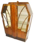An Art Deco mahogany display cabinet