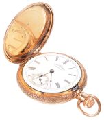A 14k gold Waltham full hunter pocket watch