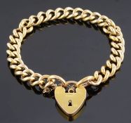 A Continental yellow metal gold curb link bracelet