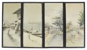 H Watanabe, (Japanese, 20th century) landscape and river scenes; others