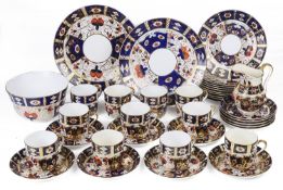 A Royal Crown Derby style 'Imari' pattern part tea service,