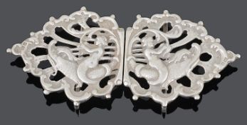 A contemporary silver nurses buckle, London 1971 by IDB
