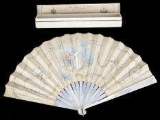 A late 19th c. Fr. mother of pearl and silk fan