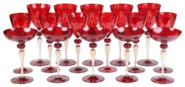 An early 20th c. part service of Murano drinking glass c.1920