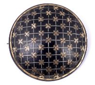 A Regency gold and silver inlaid tortoiseshell pique work brooch
