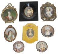 A collection of late 19th/early 20th c. continental portrait miniatures