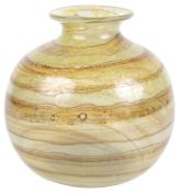 An early Isle of Wight Glass tortoiseshell banded vase