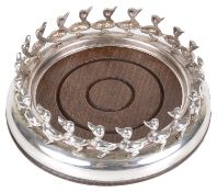 A modern silver wine bottle coaster by Links of London