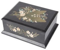 A late 19th c. continental pietra dura playing card box