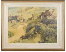 Samuel William Dodwell (Brit., 1909 - 1990) 'Houses in foliage', oil on board