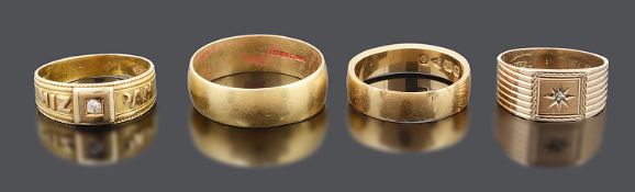 A Victorian 18ct gold diamond set 'Mizpah