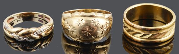 Three contemporary rings