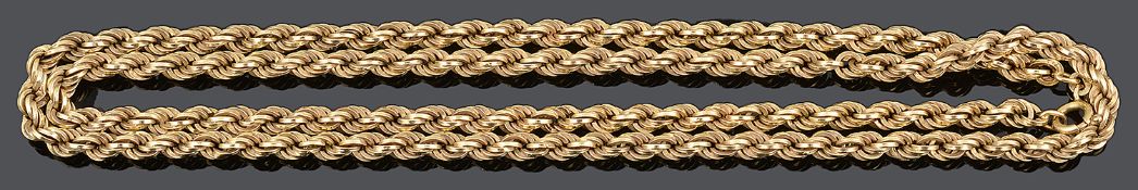 A contemporary Continental 18ct gold rope twist chain