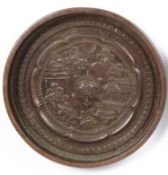 An 18th century Chinese polished bronze hand mirror