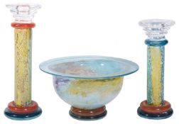 A contemporary Kosta Boda glass Can Can bowl designed by Kjell Engman