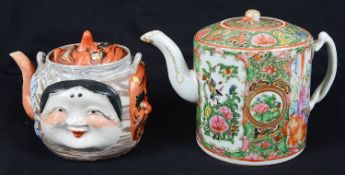 A Japanese Banko ware Noh mask teapot