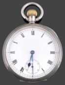 An Omega silver cased open faced pocketwatch